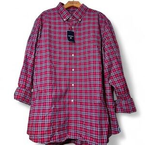*NWT* Daniel Cremieux red blue and white plaid button up